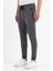 Erkek Antrasit Slim Fit Jogger Cep Nakış Fermuar Detaylı Eşofman Altı 2