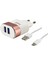 Samsung-Xiaomi Ortak Uyumlu 10W 2400 Mah Sarj Aleti Çift USB Çıkışlı Universal Type-C Şarj Adaptörü 1