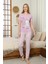 Ayıcık Baskılı Lila Kadın Pijama Takımı 1