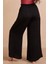 x Nurbeli Siyah Bel Lastikli Ispanyol Paça Geniş Beden Aralıklı Pantolon 2