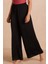 x Nurbeli Siyah Bel Lastikli Ispanyol Paça Geniş Beden Aralıklı Pantolon 3