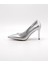 Bayan 36-40 Gümüş Stiletto Abiye Ayakkabı ( Topuk Boyu 9cm ) 2
