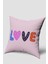 Pembe Love Yazılı Kırlent Kılıfı 1