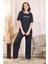 Fitilli Kadın Pijama Takımı Lacivert 1