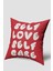 Kırmızı Self Love Self Care Yazılı Kırlent Kılıfı 1