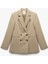 Viskon Kumaş Uzun Kollu Kruvaze Oversize Blazer Ceket 1