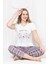 Ekose Desen Kadın Pijama Takımı 4