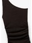 Bürümcük Kumaş Slim Fit Drapeli Midi Tek Omuz Kalem Elbise 3