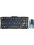 Mercury K1 Lite+M2 Kablosuz Rgb Işıklı Mekanik Q Gaming Klavye ve Optik Mouse Seti, Şeffaf Siyah 1