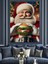 Burger Noel Baba Dekoratif Kanvas - Mdf Ahşap Tablo 1
