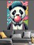 Sakız Çiğneyen Panda Dekoratif Kanvas - Mdf Ahşap Tablo 4