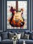 Renkli Elektro Gitar Dekoratif Kanvas - Mdf Ahşap Tablo 1