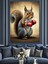 Boksör Sincap Dekoratif Kanvas - Mdf Ahşap Tablo 4