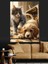 Yavru Kedi ve Köpek Dekoratif Kanvas - Mdf Ahşap Tablo 1