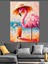 Pembe Flamingolar Dekoratif Kanvas - Mdf Ahşap Tablo 4