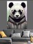 Gözlüklü Panda Figürü Dekoratif Kanvas - Mdf Ahşap Tablo 1