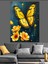 Sarı Kelebek Çizimi Dekoratif Kanvas - Mdf Ahşap Tablo 2