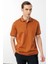 Erkek Polo Yaka Merserize T-Shirt Kiremit 3