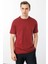 Erkek Sıfır Yaka Pamuklu T-Shirt Bordo 1