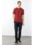 Erkek Sıfır Yaka Pamuklu T-Shirt Bordo 4