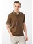 Erkek Polo Yaka Merserize T-Shirt Kahve 1
