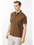 Erkek Polo Yaka Merserize T-Shirt Kahve 2