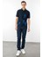 Erkek Polo Yaka Merserize T-Shirt Lacivert_6 5