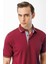 Erkek Polo Yaka Yakası ve Kolu Triko T-Shirt Bordo 5