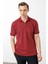Erkek Fermuarlı Jakarlı T-Shirt Bordo 1