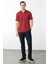 Erkek Fermuarlı Jakarlı T-Shirt Bordo 3
