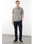 Erkek Polo Yaka Pike Merserize T-Shirt Gri Melanj 3