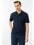 Erkek Polo Yaka Pike Merserize T-Shirt Lacivert 4