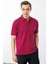 Erkek Polo Yaka Pike Merserize T-Shirt Fuşya 2