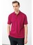 Erkek Polo Yaka Pike Merserize T-Shirt Fuşya 5