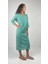 SAAVAN V Yaka Turkuaz El Çevirmeli Boncuk İşlemeli Midi Boy Elbise 3