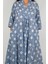 MARCIA DRESS V Yaka Desenli El Baskısı Uzun Elbise 2