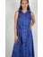 SOPHIA DRESS Gömlek Yaka Sıfır Kol Kemerli Desenli El Baskısı Uzun Elbise 2