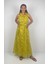 SOPHIA DRESS Gömlek Yaka Sıfır Kol Kemerli Desenli El Baskısı Uzun Elbise 1