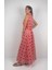 SOPHIA DRESS Gömlek Yaka Sıfır Kol Kemerli Desenli El Baskısı Uzun Elbise 4