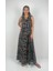 SOPHIA DRESS Gömlek Yaka Sıfır Kol Kemerli Desenli El Baskısı Uzun Elbise 1