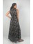 SOPHIA DRESS Gömlek Yaka Sıfır Kol Kemerli Desenli El Baskısı Uzun Elbise 4