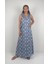 SOPHIA DRESS Gömlek Yaka Sıfır Kol Kemerli Desenli El Baskısı Uzun Elbise 1