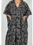HERA UZUN Kaftan Desenli El Baskısı Oversize Midi Boy 2