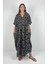 HERA UZUN Kaftan Desenli El Baskısı Oversize Midi Boy 3