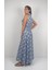 SOPHIA DRESS Gömlek Yaka Sıfır Kol Kemerli Desenli El Baskısı Uzun Elbise 4
