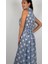 SOPHIA DRESS Gömlek Yaka Sıfır Kol Kemerli Desenli El Baskısı Uzun Elbise 5