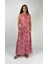 SOPHIA DRESS Gömlek Yaka Sıfır Kol Kemerli Desenli El Baskısı Uzun Elbise 1