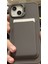 Apple iPhone 12 / 13 / 14 / 15 / 16 Serisi ile Uyumlu Deri Cüzdan Magsafe Titanyum Gri 1
