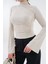 Taş Yanı Drape Büzgülü Likralı Örme Bluz 4