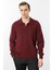 Erkek Polo Yaka Basic Yün Kazak Bordo 2